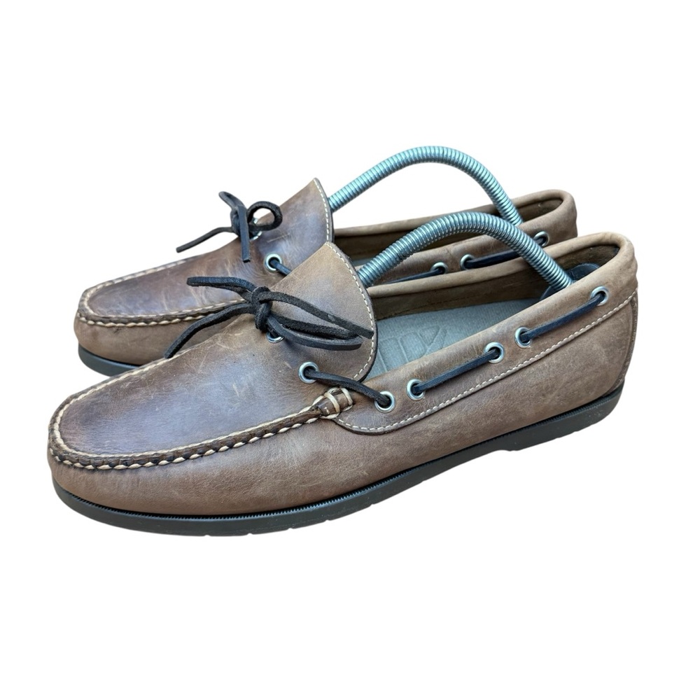 LL Bean Size 9EE Signature Brown Boat Shoes Loafers Moccasins Mens
